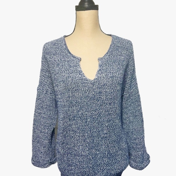 GAP for Good Oversized Heathered Blue and White Sweater size XL - Picture 4 of 8